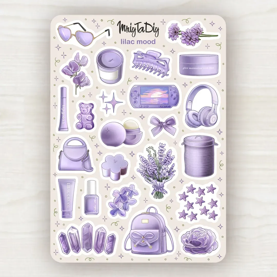 Стікер лист з наклейками MriyTaDiy, Lilac Mood