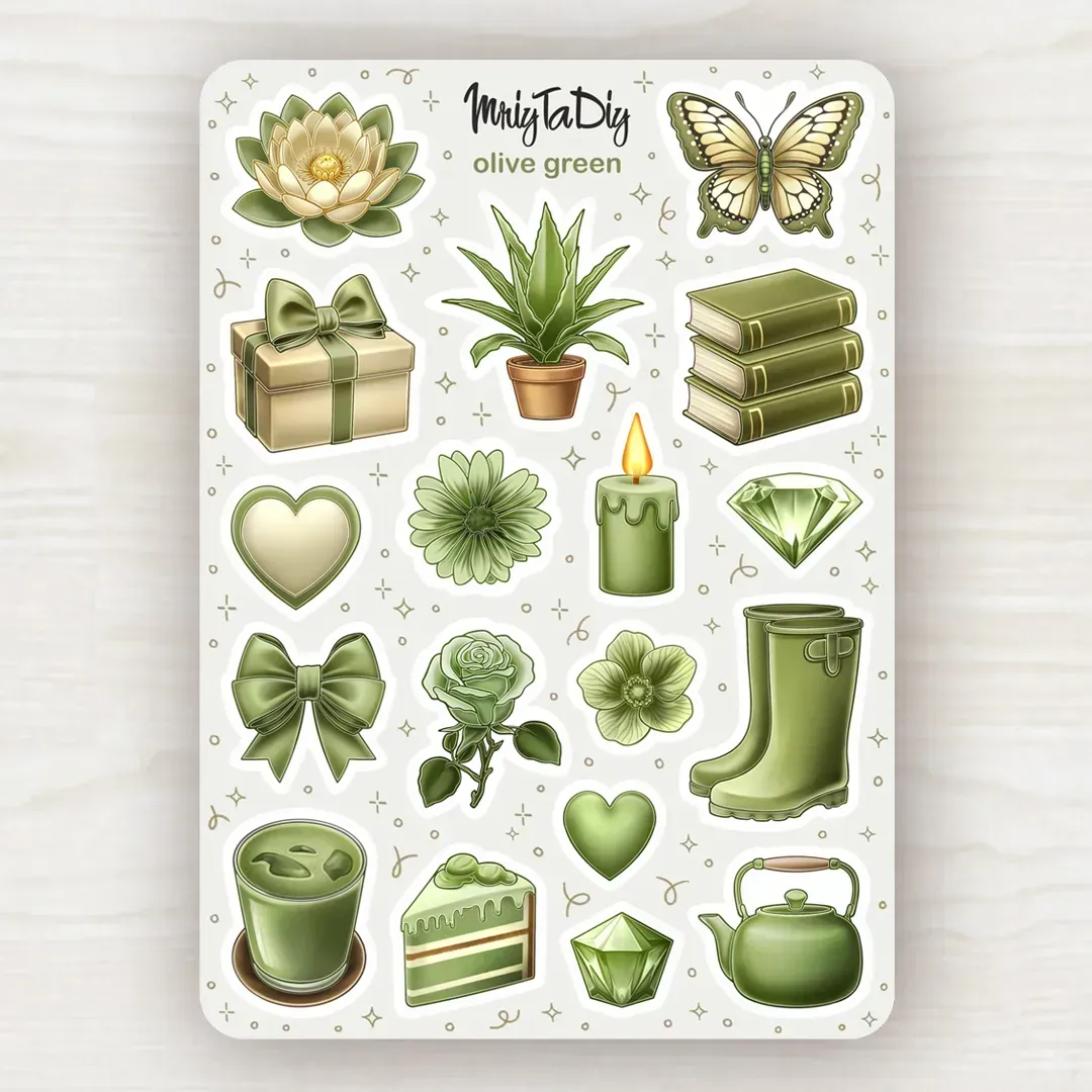 Стікер лист з наклейками MriyTaDiy, Olive Green