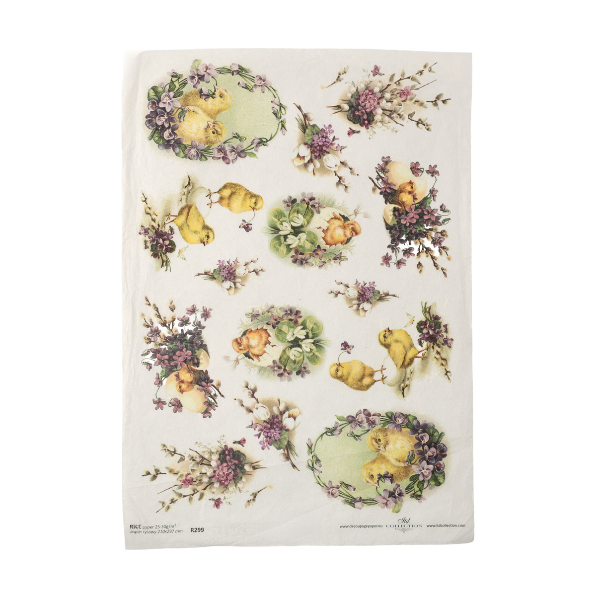 Карта декупажна "Фіалки", Vintage Design 1