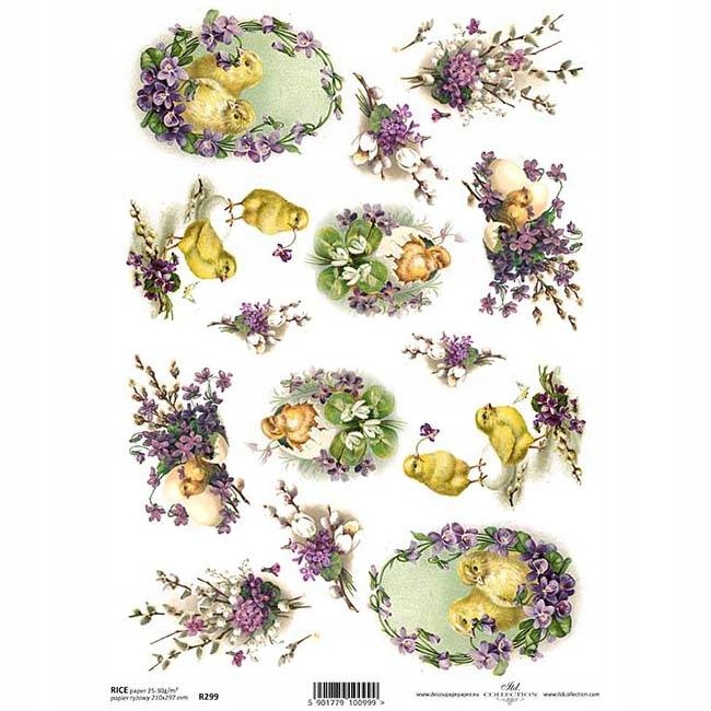 Карта декупажна "Фіалки", Vintage Design