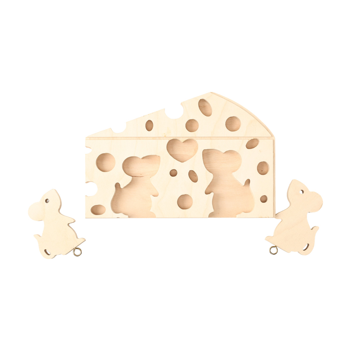 Заготівка дерев’яна Ключниця "Закохані мишенята", 2567 1