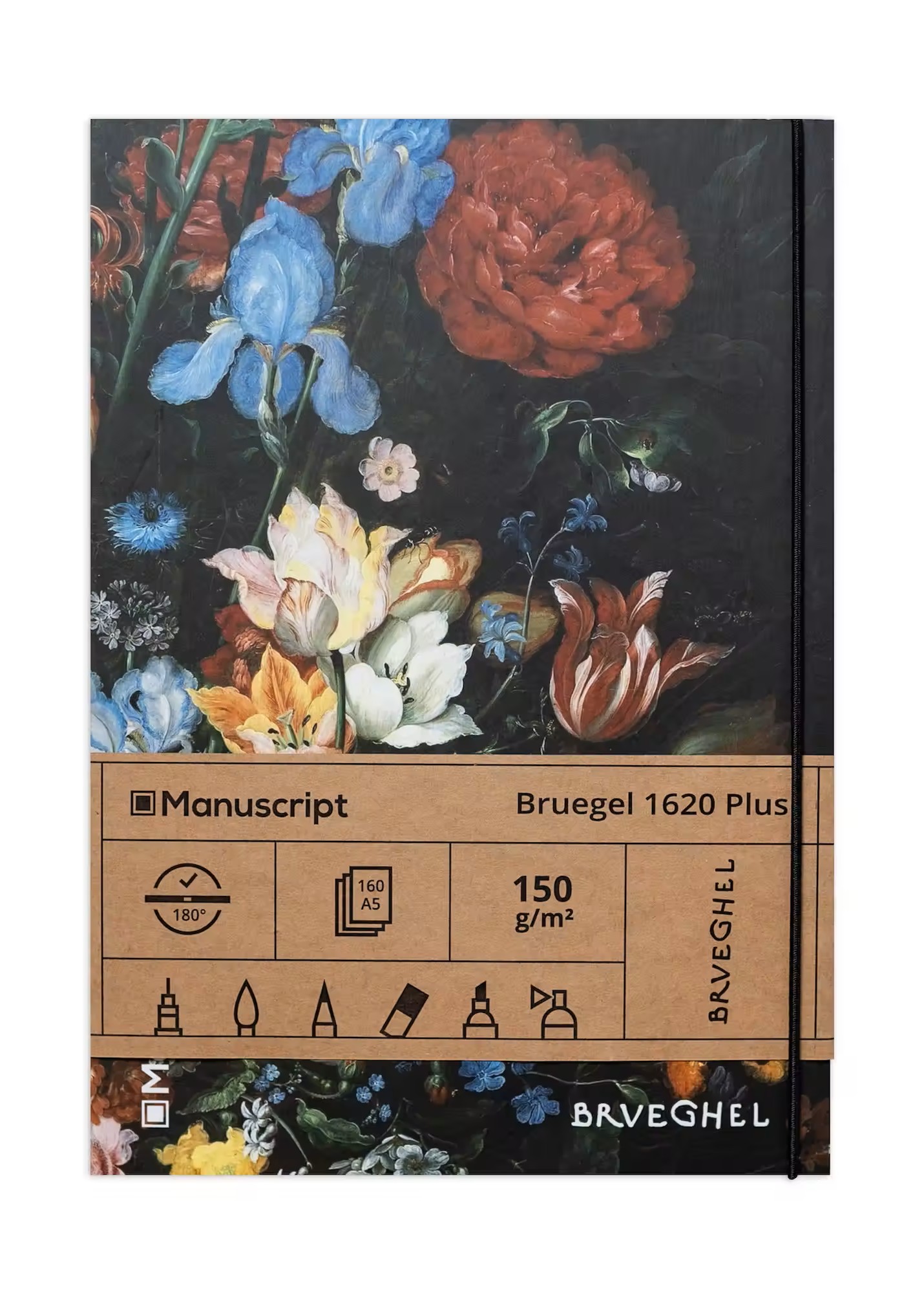 Скетчбук А5 Bruegel 1620 Plus, 150 г/м², 160 арк. на гумці, кремовий, Manuscript 2