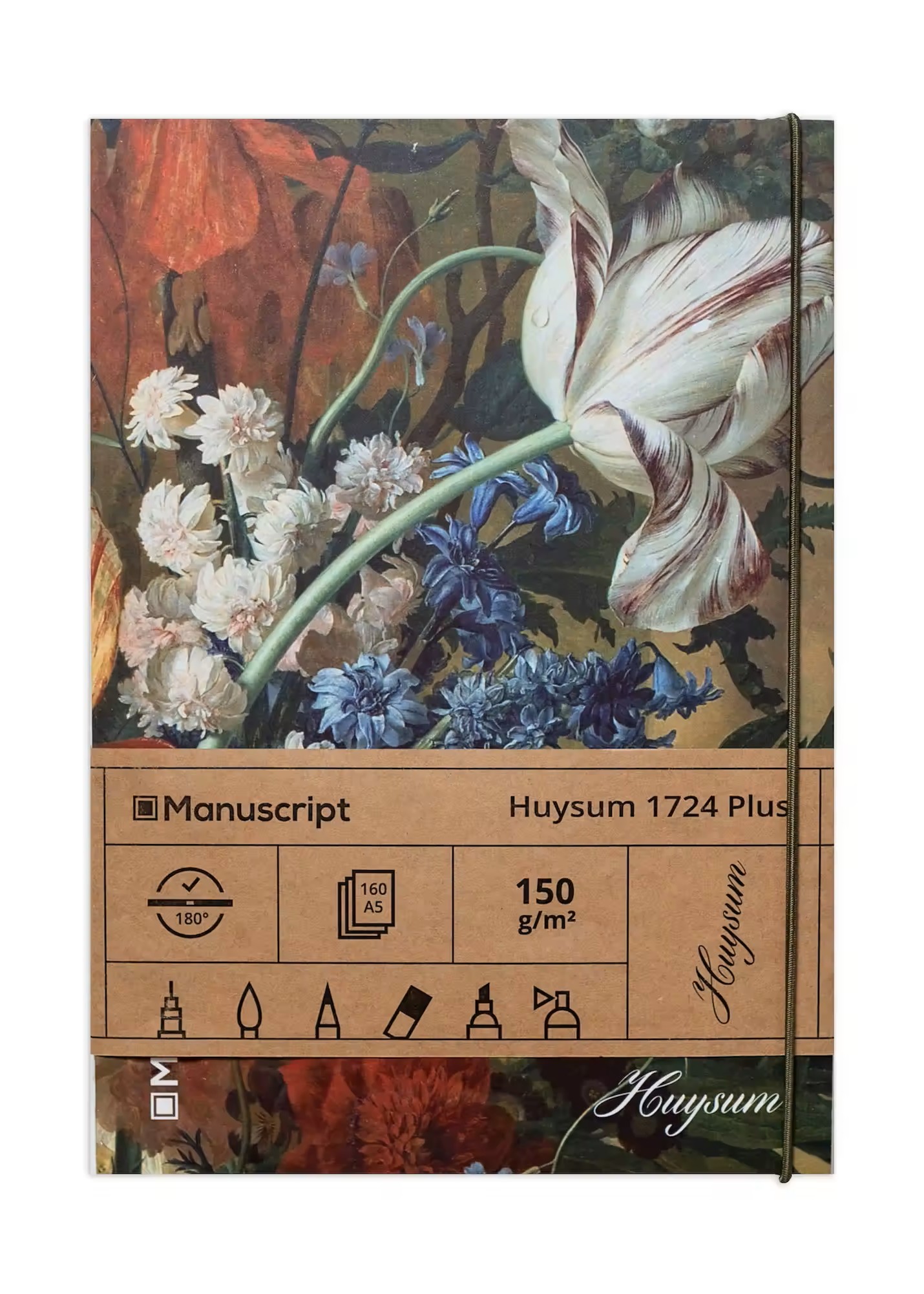 Скетчбук А5 Huysum 1724 Plus, 150 г/м², 160 арк. на гумці, кремовий, Manuscript 2