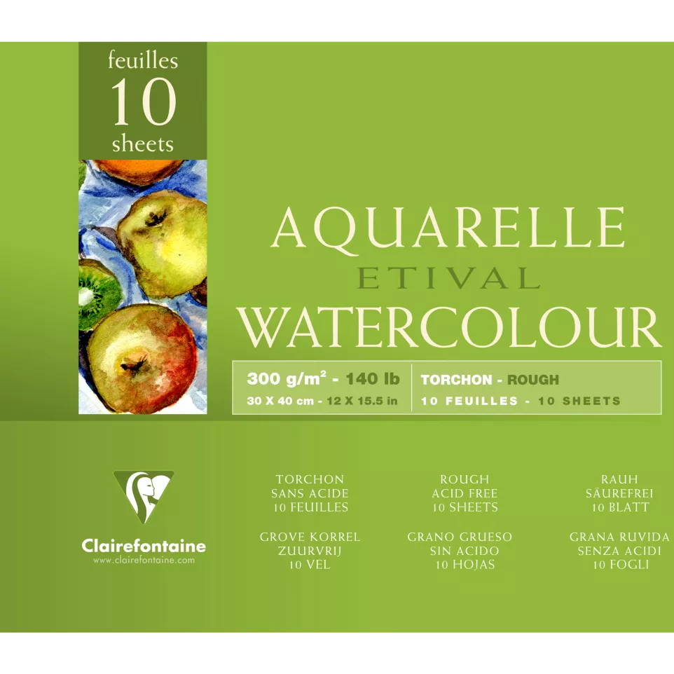 Склейка д/акварелі 30*40 см WaterColor 10 арк. (300г/м2) з 4-х сторін, 96562C