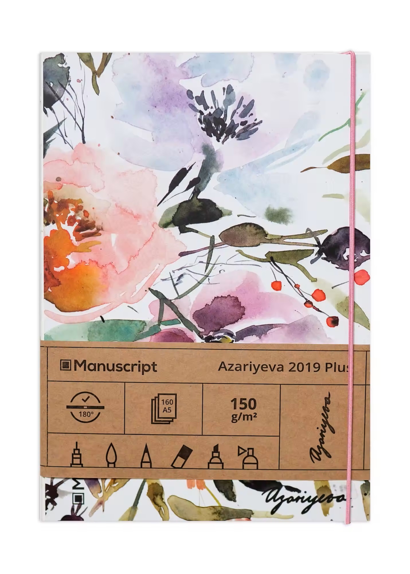 Скетчбук А5 Azariyeva 2019 Plus, 150 г/м², 160 арк. на гумці, кремовий, Manuscript 2