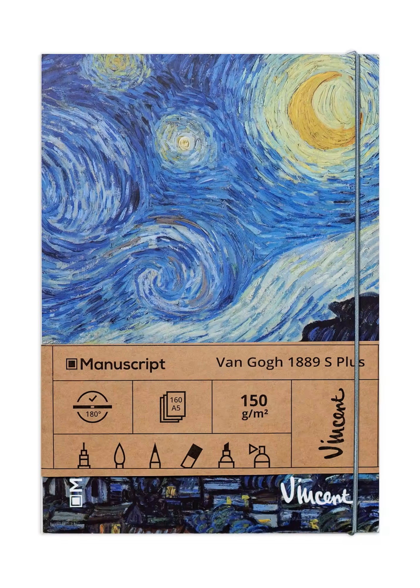 Скетчбук А5 Van Gogh 1889 S Plus, 150 г/м², 160 арк. на гумці, кремовий, Manuscript 2