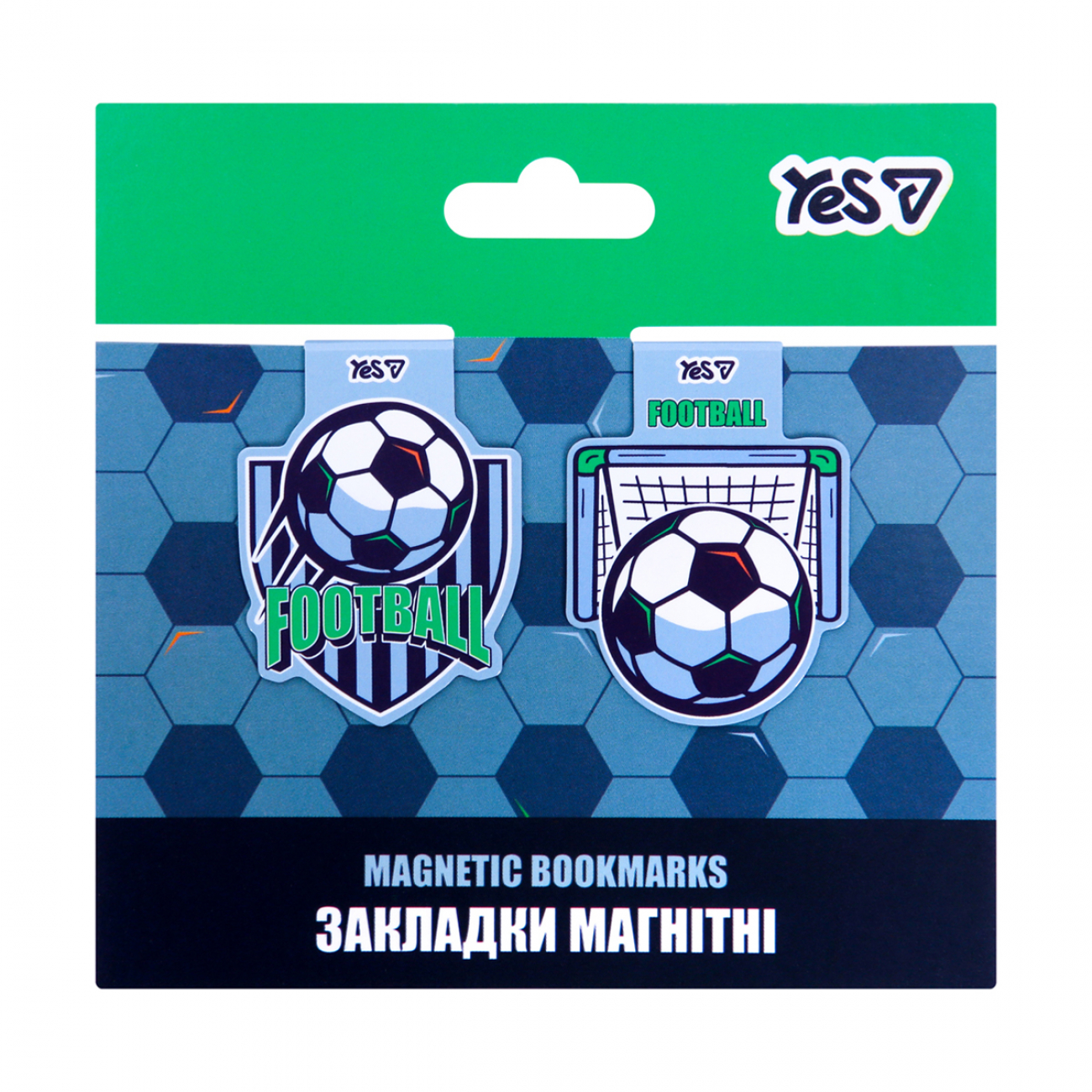 Закладки магнітні Yes "Football" 2шт, 708798