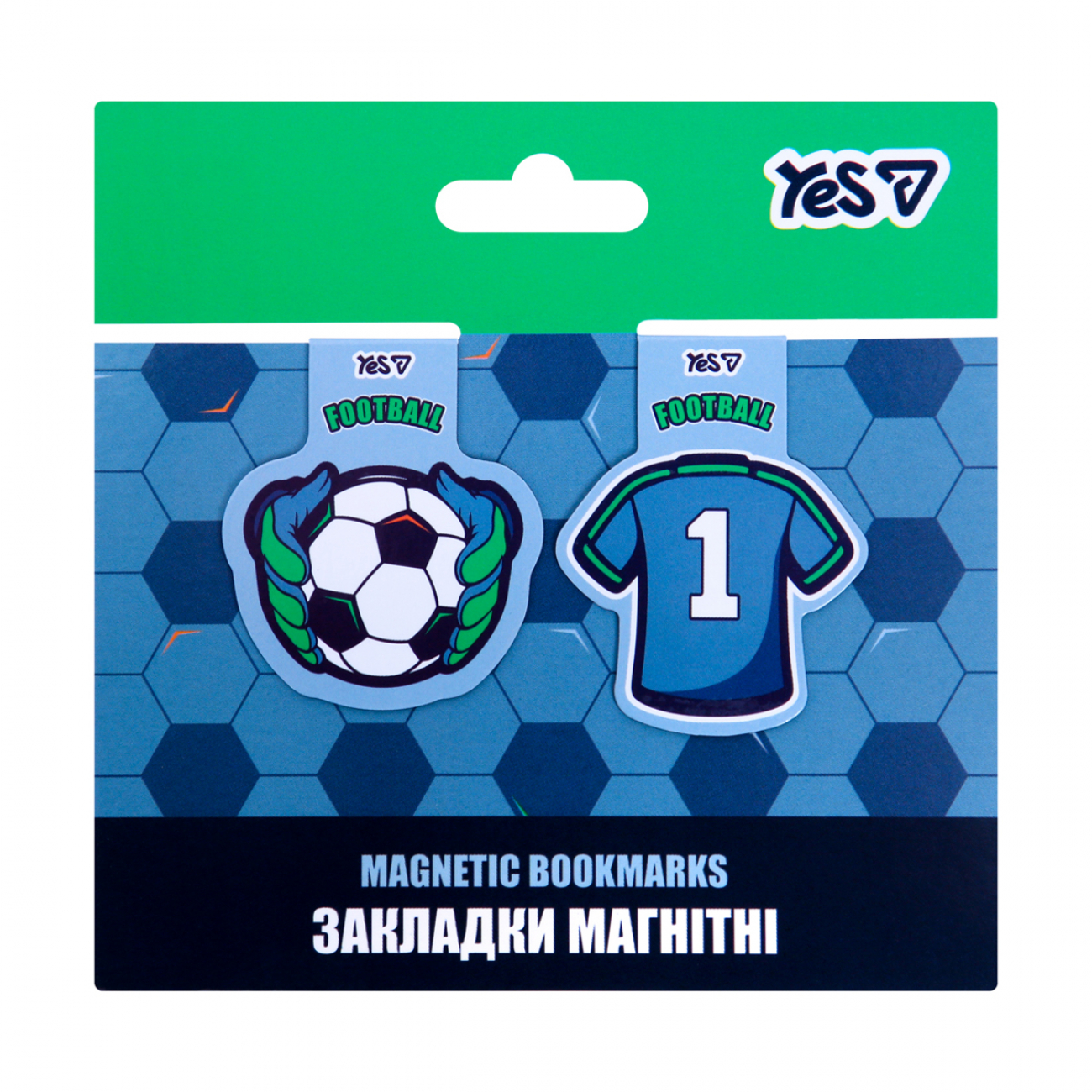 Закладки магнітні Yes "Football" 2шт, 708798 1