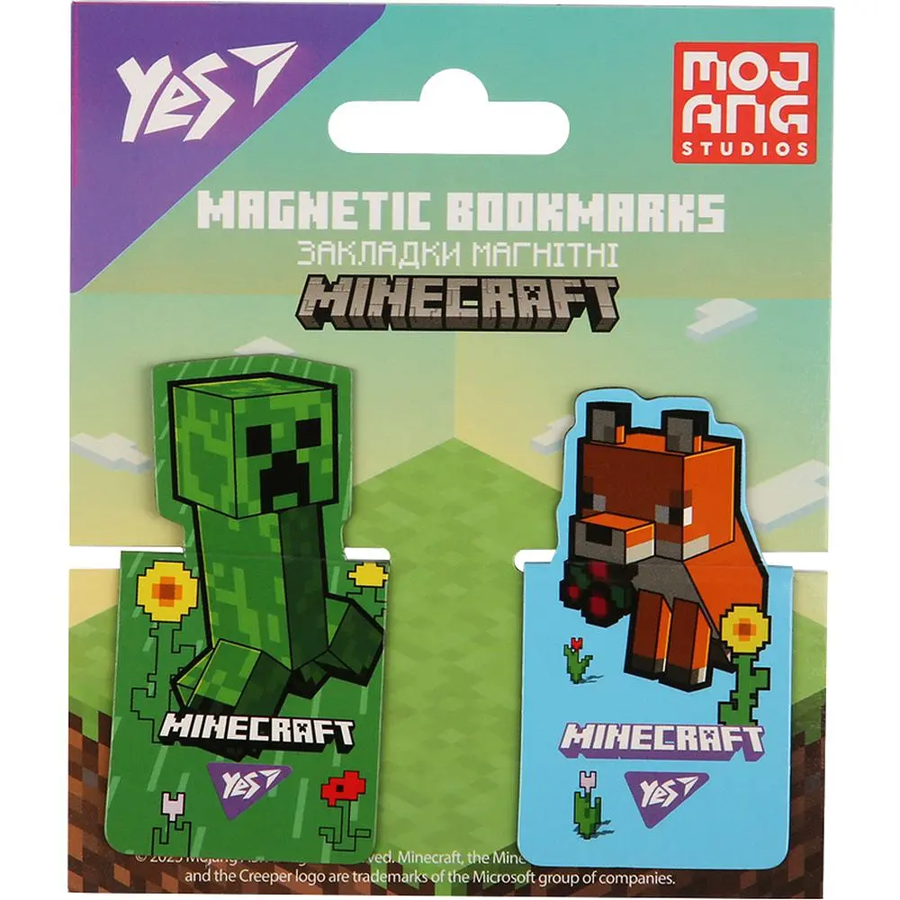 Закладки магнітні YES "Minecraft. Spring" висікання, 2 шт., 708445