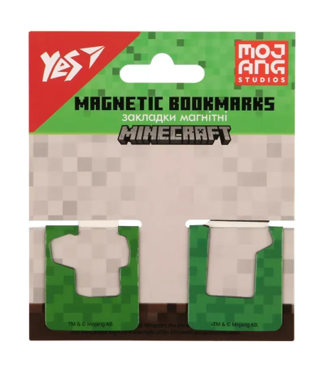 Закладки магнітні YES "Minecraft" висікання, 2 шт., 708397 1