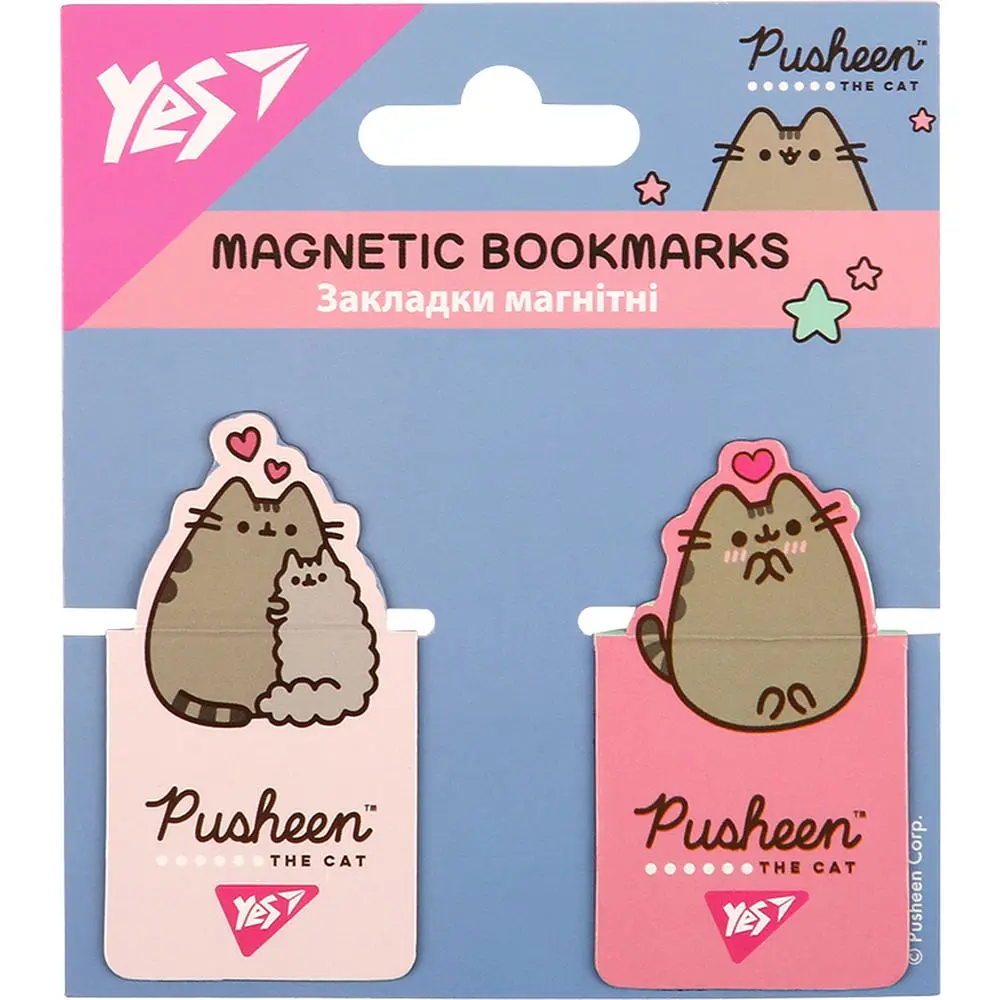 Закладки магнітні YES "Pusheen" висікання, 2 шт., 708396