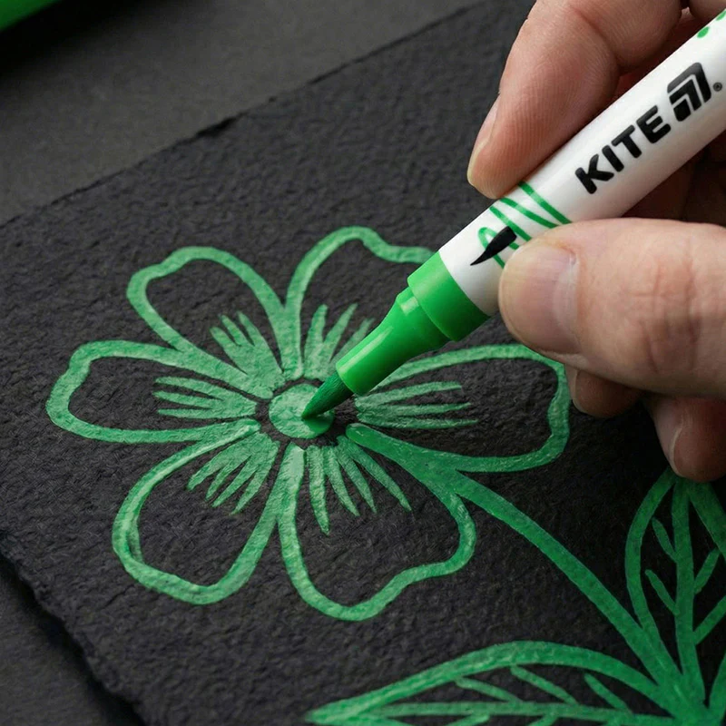 Маркери акрилові двосторонні, 6шт Kite Creative, K-1293 3