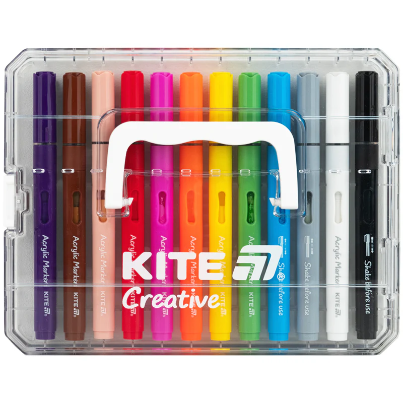 Маркери акрилові з рідкими чорнилами, 12шт Kite Creative, K-1161 3