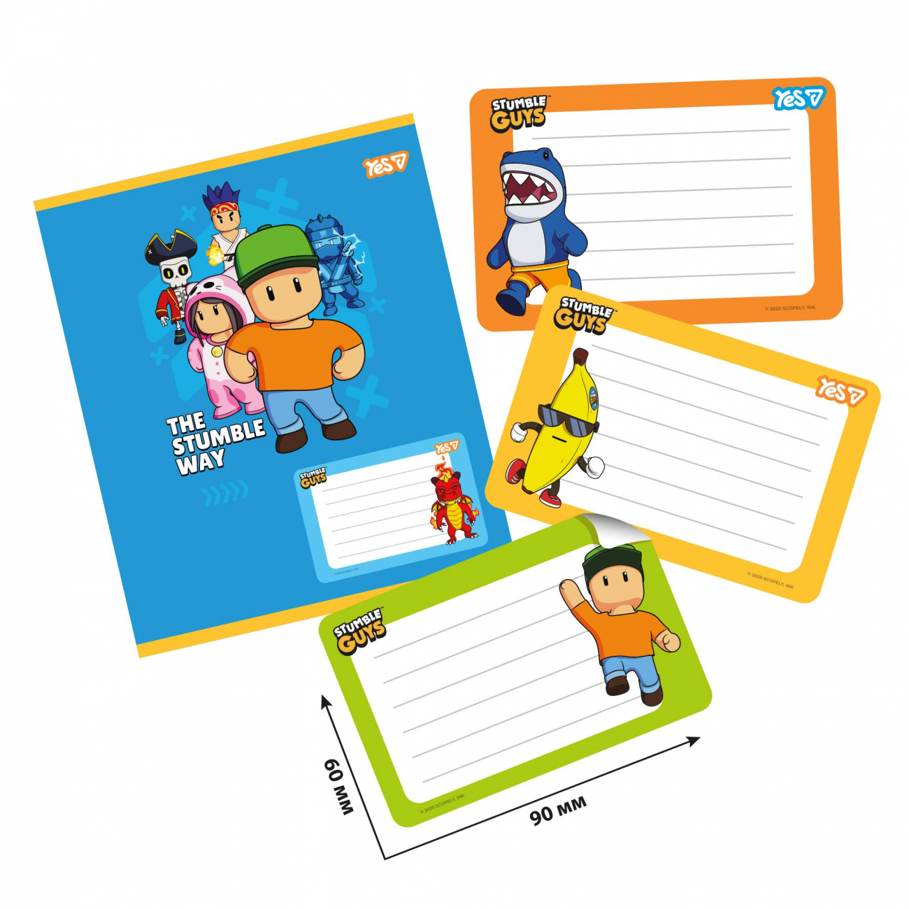Наклейки на тетради Yes "Stumble Guys" 8 шт/уп, 955540 1
