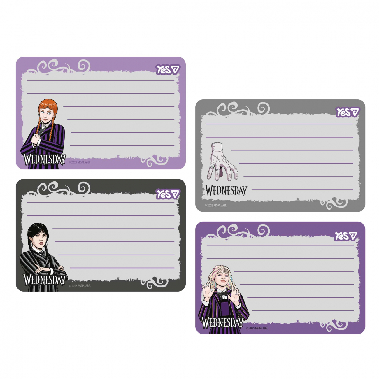 Наклейки на тетради Yes "Wednesday" 8 шт/уп, 955530