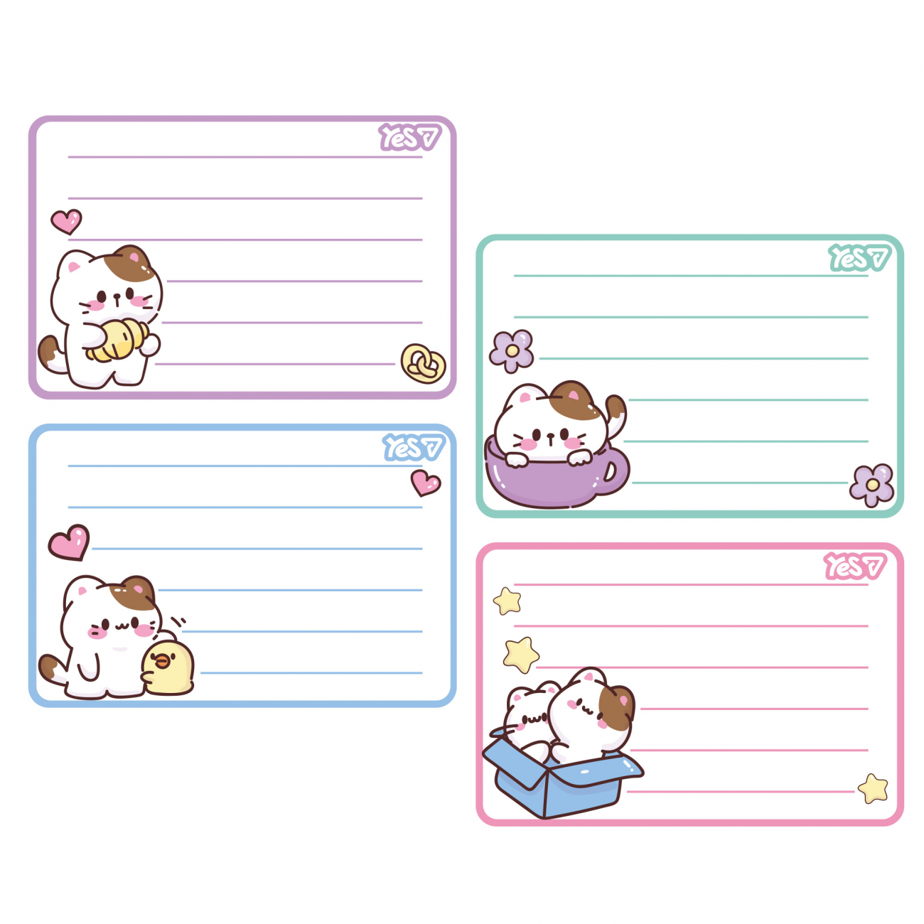 Наклейки на тетради Yes "Котята" 8 шт/уп, 955534