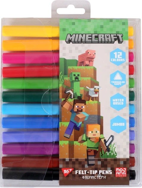 Фломастери Yes 12 кольорів "Minecraft", 650590