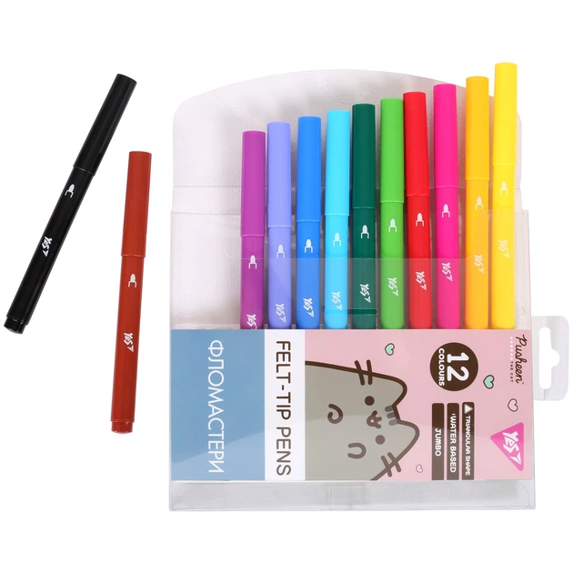 Фломастери Yes 12 кольорів Jumbo "Pusheen", 650589 2