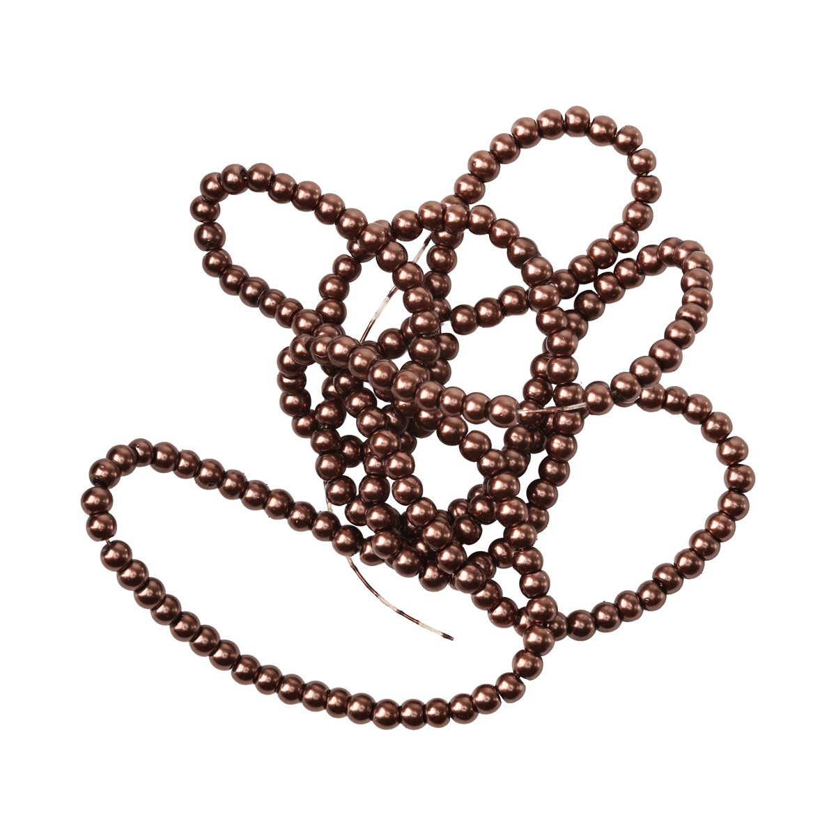 Намистини cкляні перлинні A050-A01-Ball-B1, 3 мм, D039-темно-коричневий