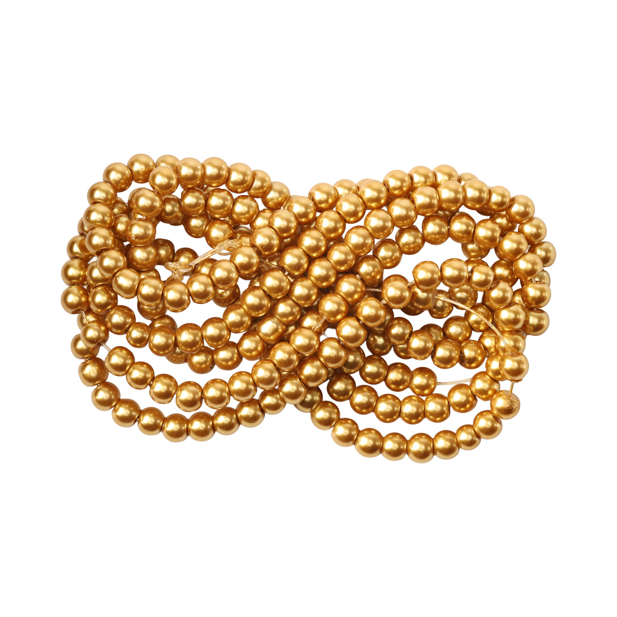 Намистини cкляні перлинні A050-A01-Ball-B1, 4 мм, D025-античне золото