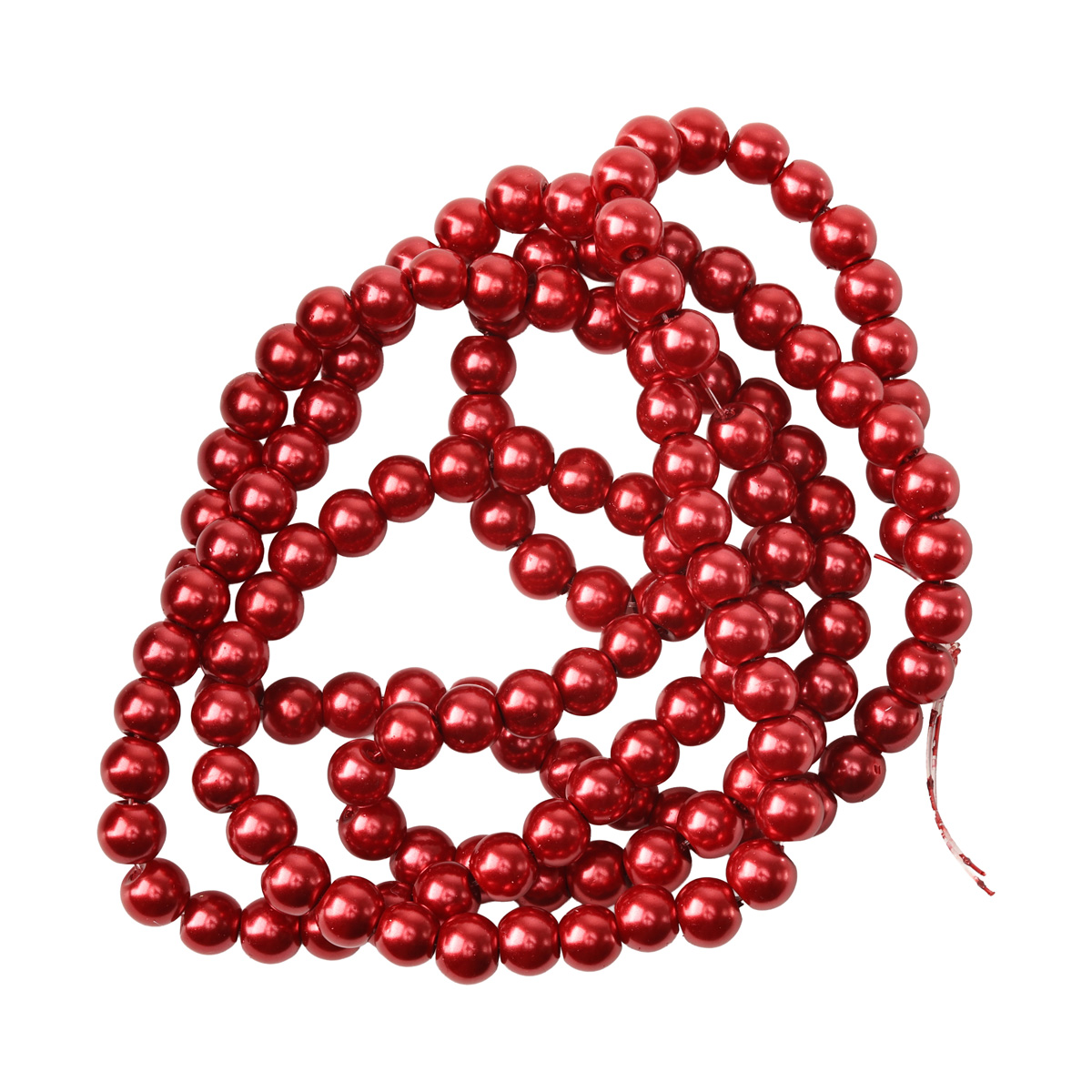 Намистини cкляні перлинні A050-A01-Ball-B1, 6 мм, D090-кармін