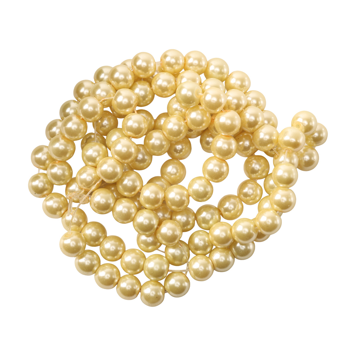 Намистини cкляні перлинні A050-A01-Ball-B1, 8 мм, D016-ванільно-жовтий