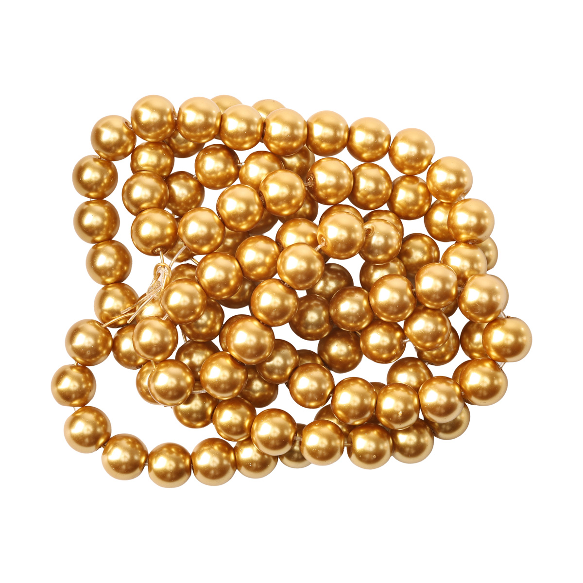 Намистини cкляні перлинні A050-A01-Ball-B1, 8 мм, D025-античне золото