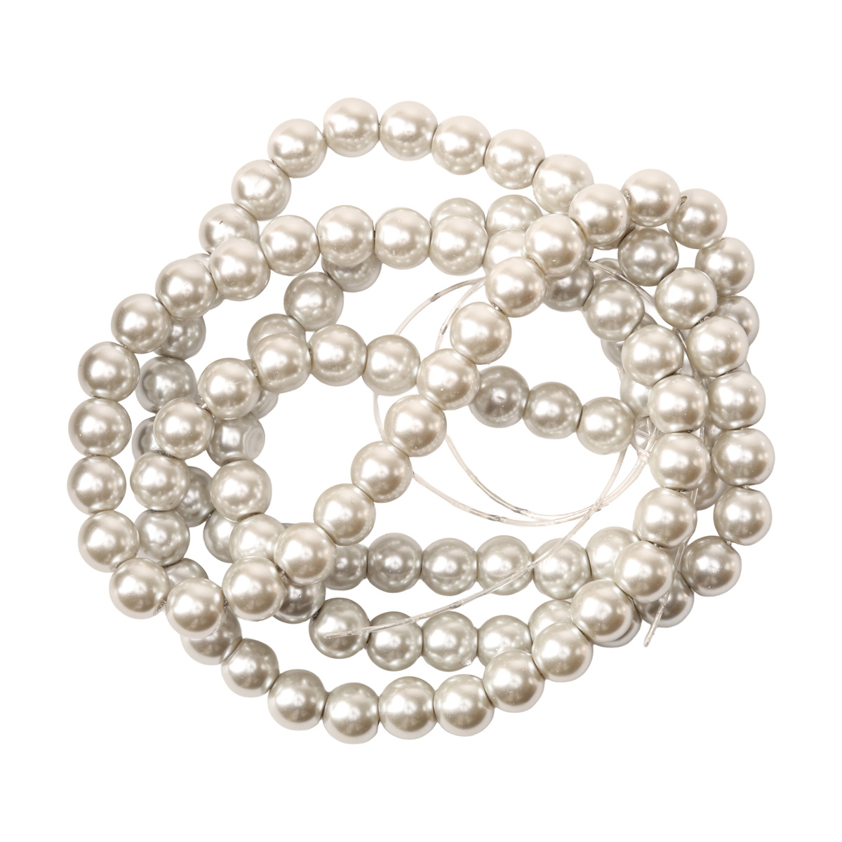 Намистини cкляні перлинні A050-A01-Ball-B1, 8 мм, D050-світло-сірий