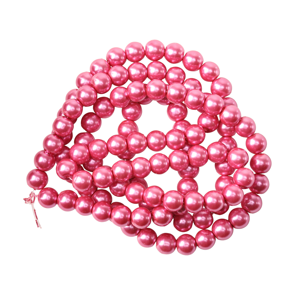 Намистини cкляні перлинні A050-A01-Ball-B1, 8 мм, D066-яскраво-рожевий