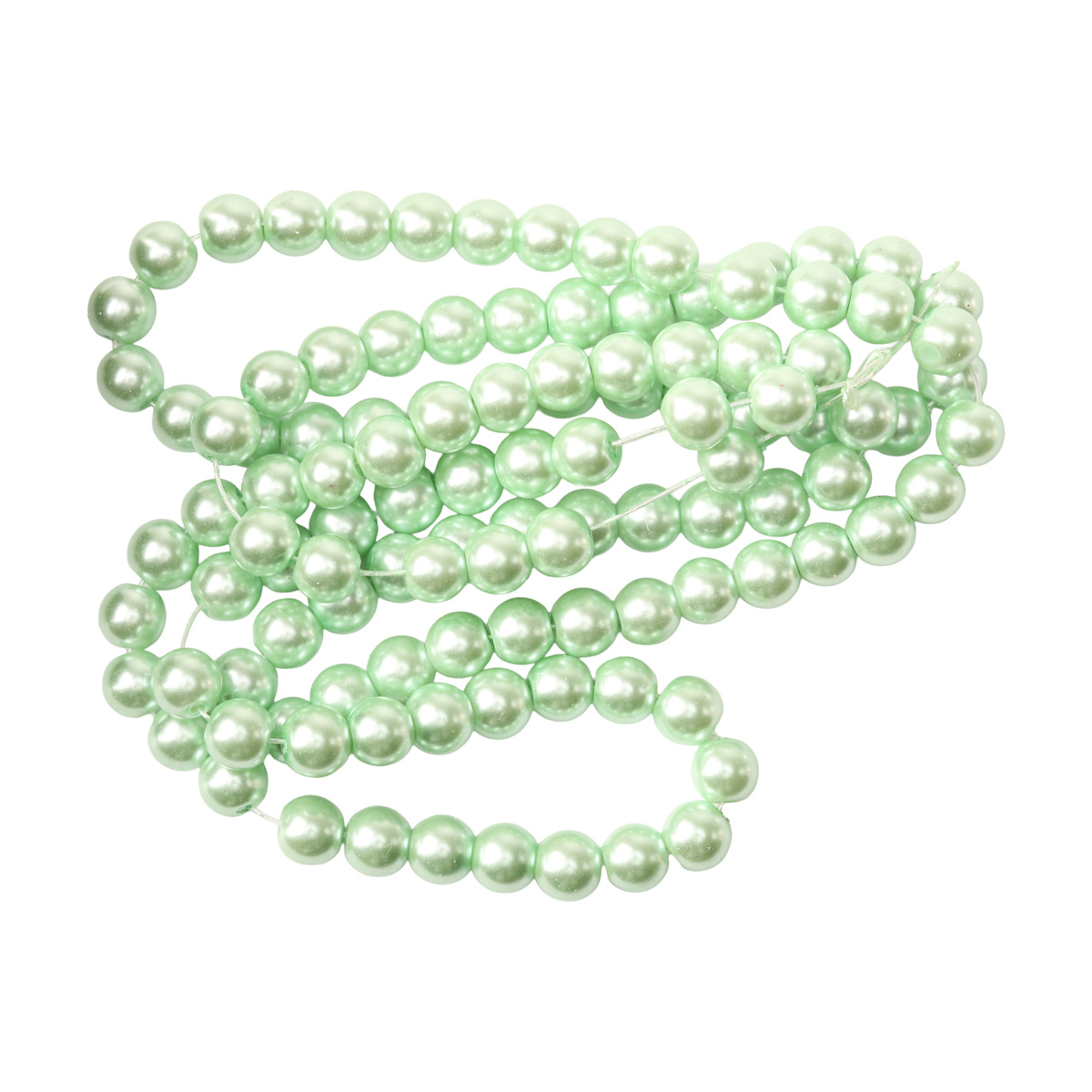 Намистини cкляні перлинні A050-A01-Ball-B1, 8 мм, D116-м’ятний