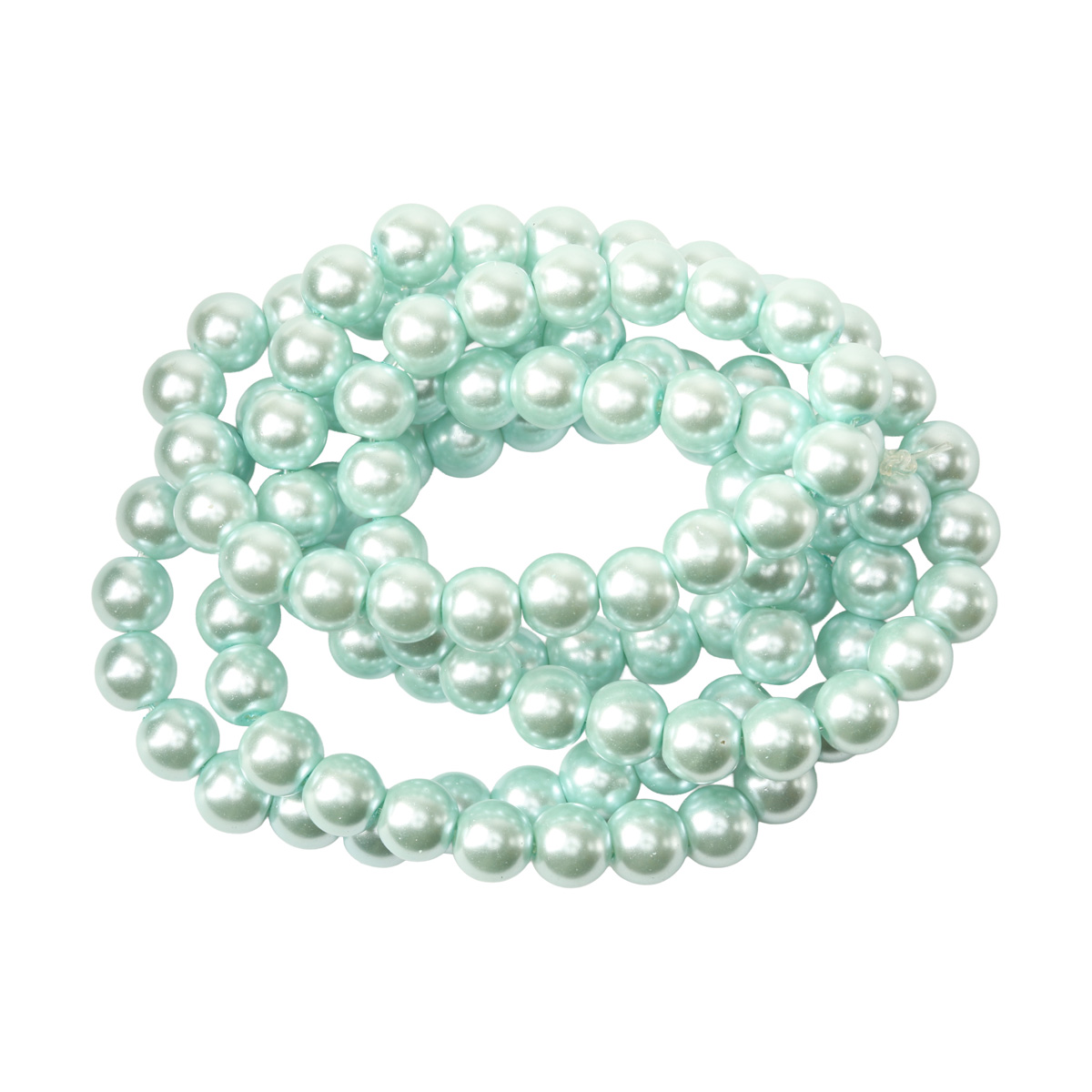 Намистини cкляні перлинні A050-A01-Ball-B1, 8 мм, D135-аквамариновий