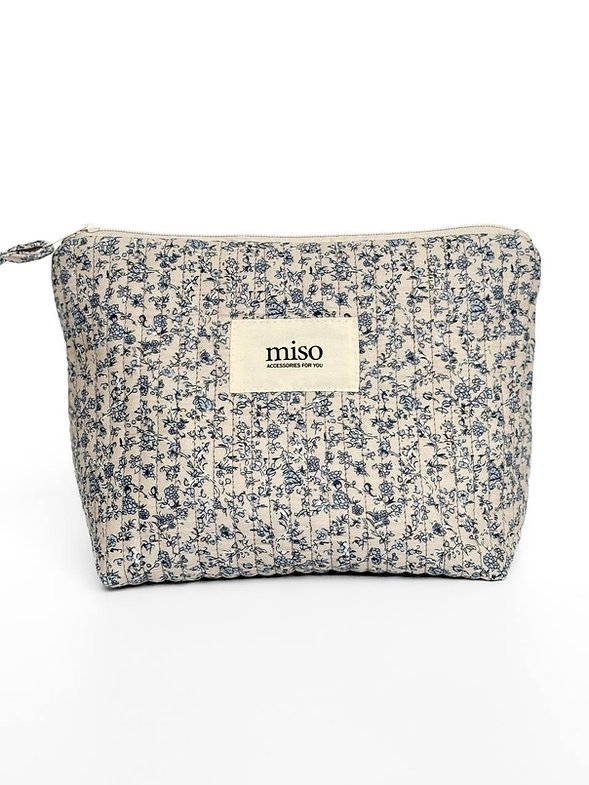 Косметичка  стьогана - сині квіти (трикутник), PH111