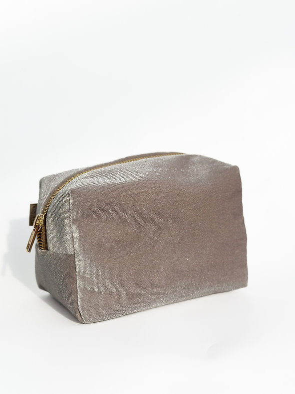 Косметичка велюр - сіра, VEL11-2