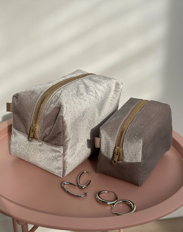 Косметичка велюр - сіра, VEL11-2 1