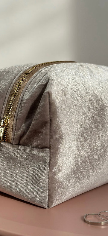 Косметичка велюр - сіра, VEL11-2 2