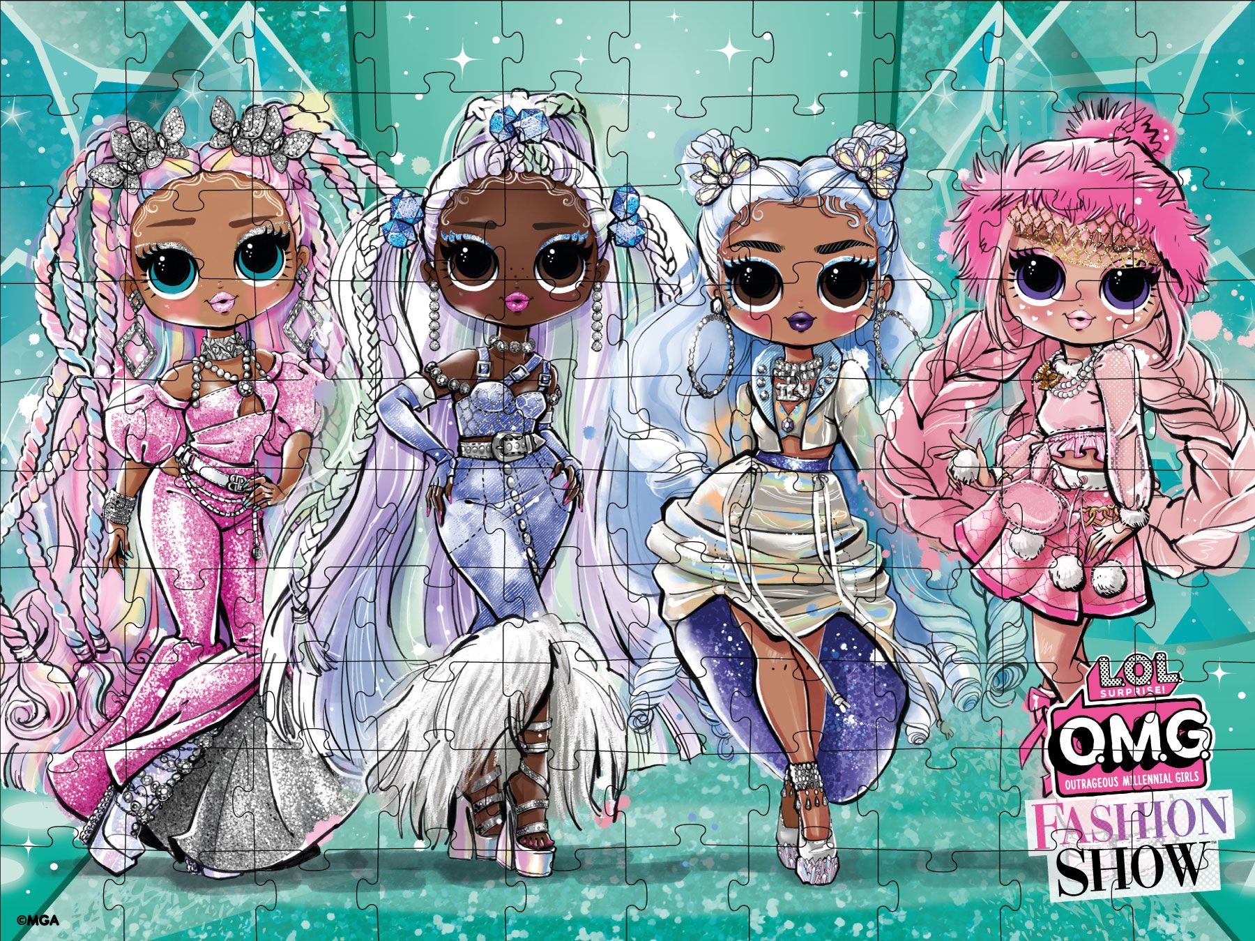 Набір пазлів "L.O.L. Surprise! O.M.G. Fashion Show", 100 елементів, LP100-005 ТМ "Ідейка"