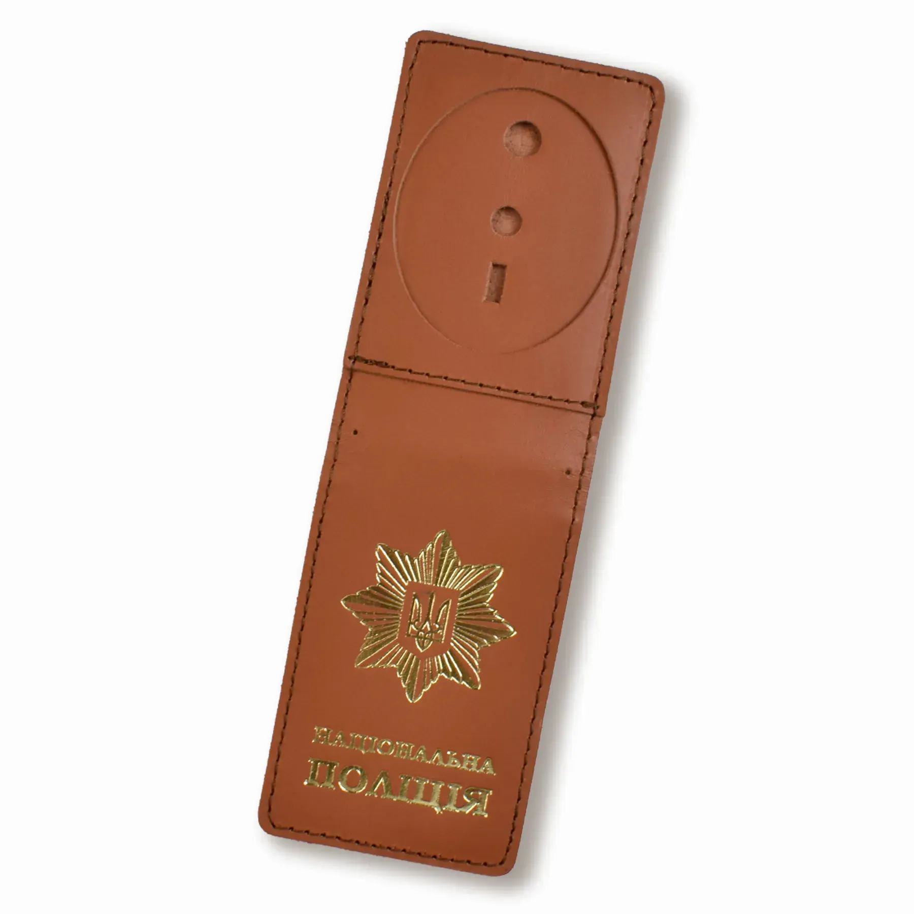 Обкладинка Національна поліція з місцем під жетон тип 2 (теракотова, золоте тиснення) 1