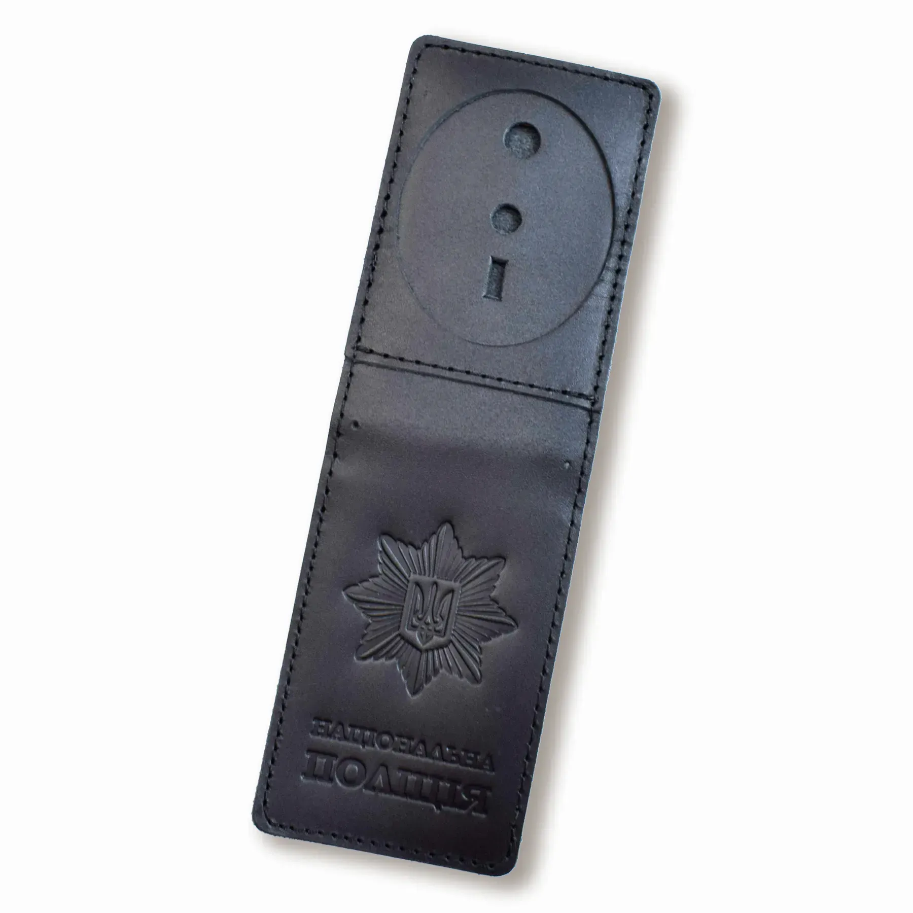 Обкладинка Національна поліція з місцем під жетон тип 2 (чорна, чисте тиснення) 1