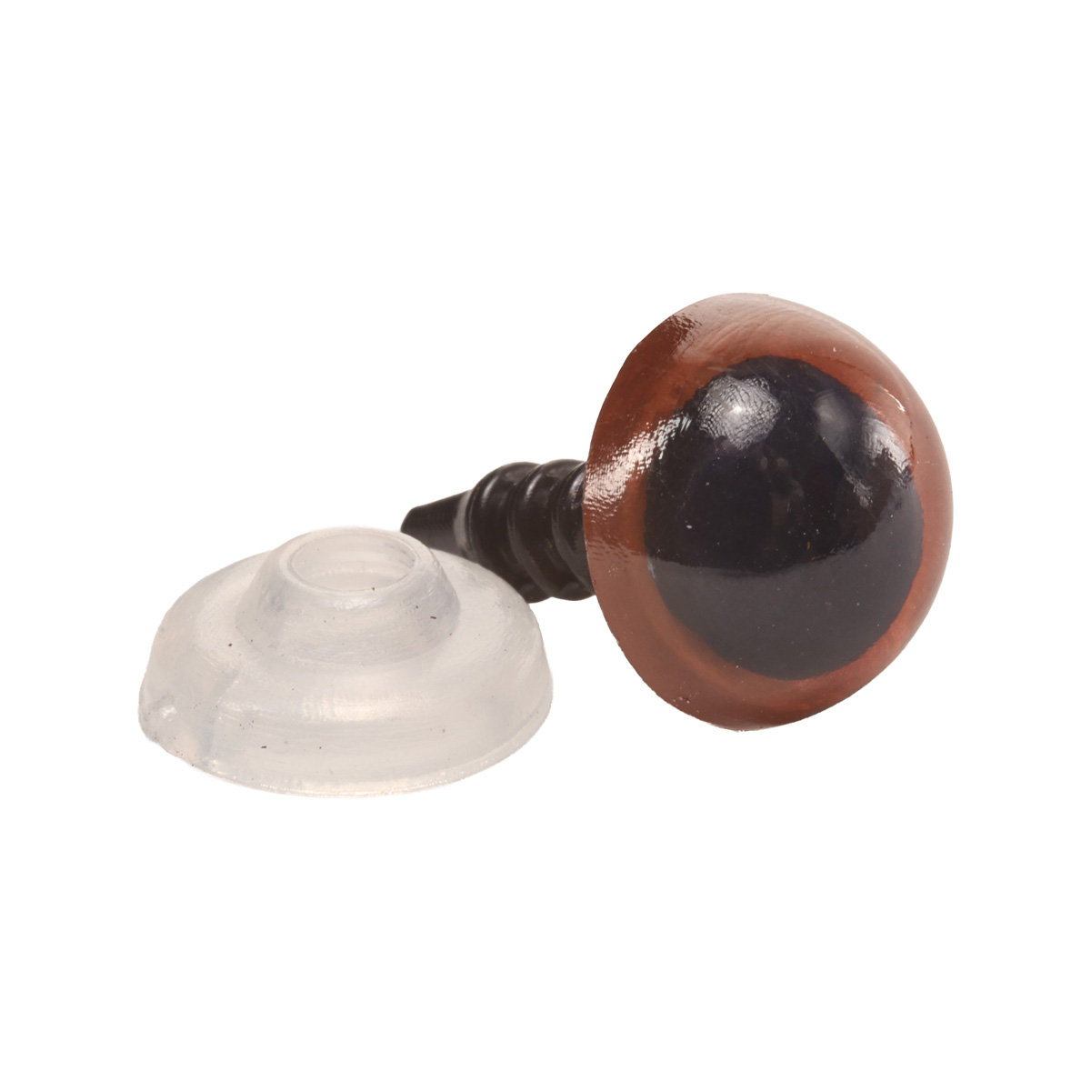 Оченята коричневі 14 мм, пластик, уп/2 шт