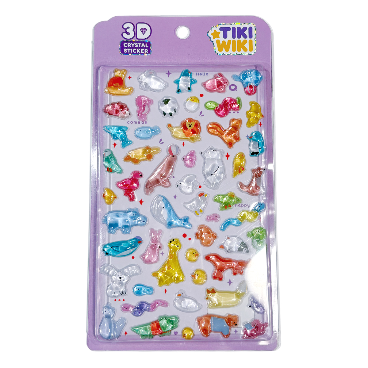 Набір 3D-наліпок TIKI WIKI серії "Crystal" – Тікі Веселі Тваринки, 51428