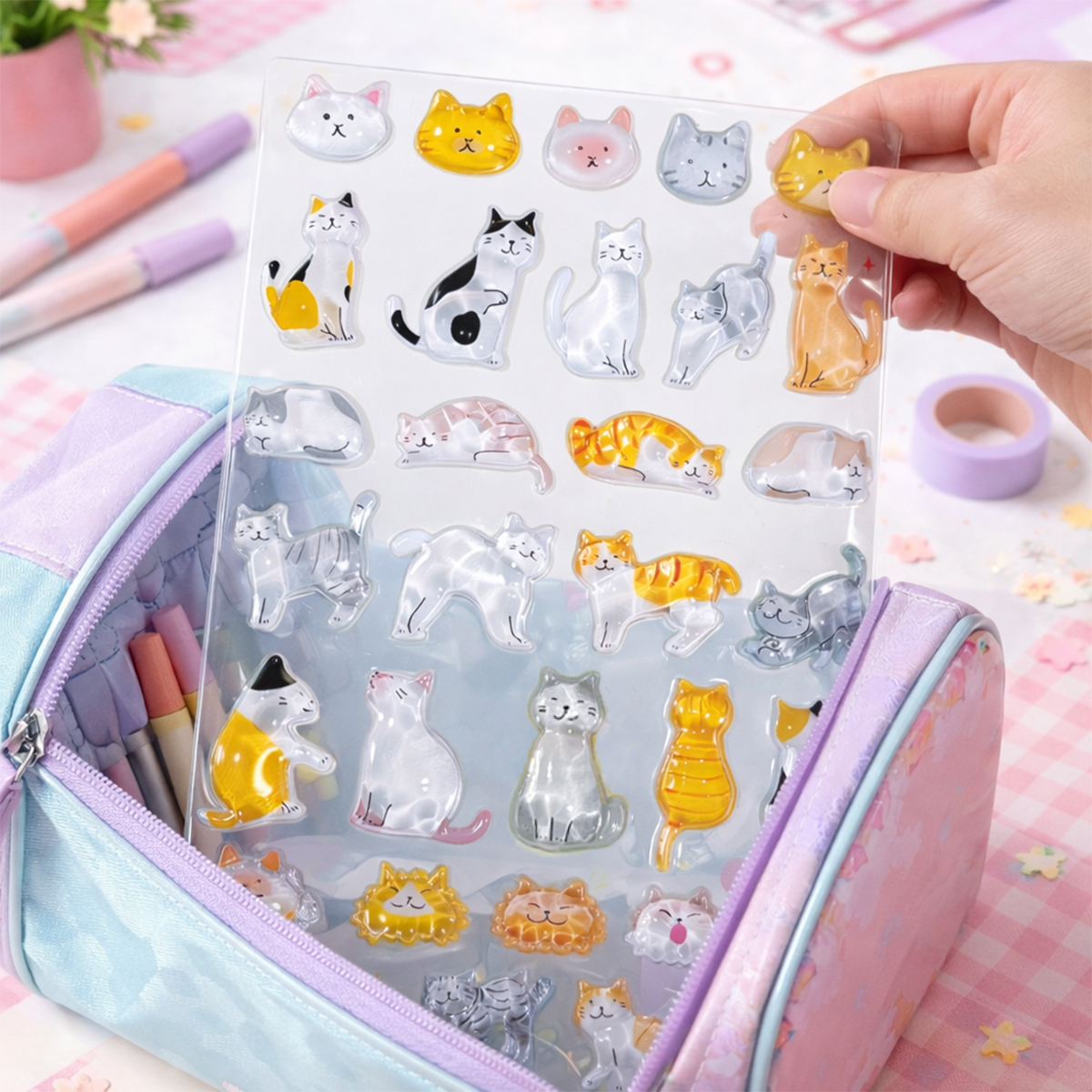 Набір 3D-наліпок TIKI WIKI серії "Crystal" – Тікі Котики, 51429 1