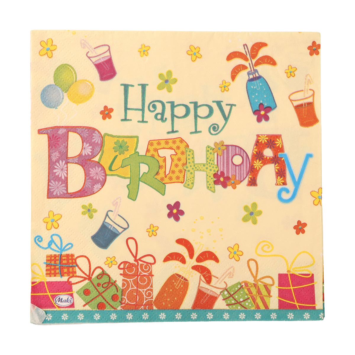 Декупажные салфетки "Happy Birthday", МАКІ