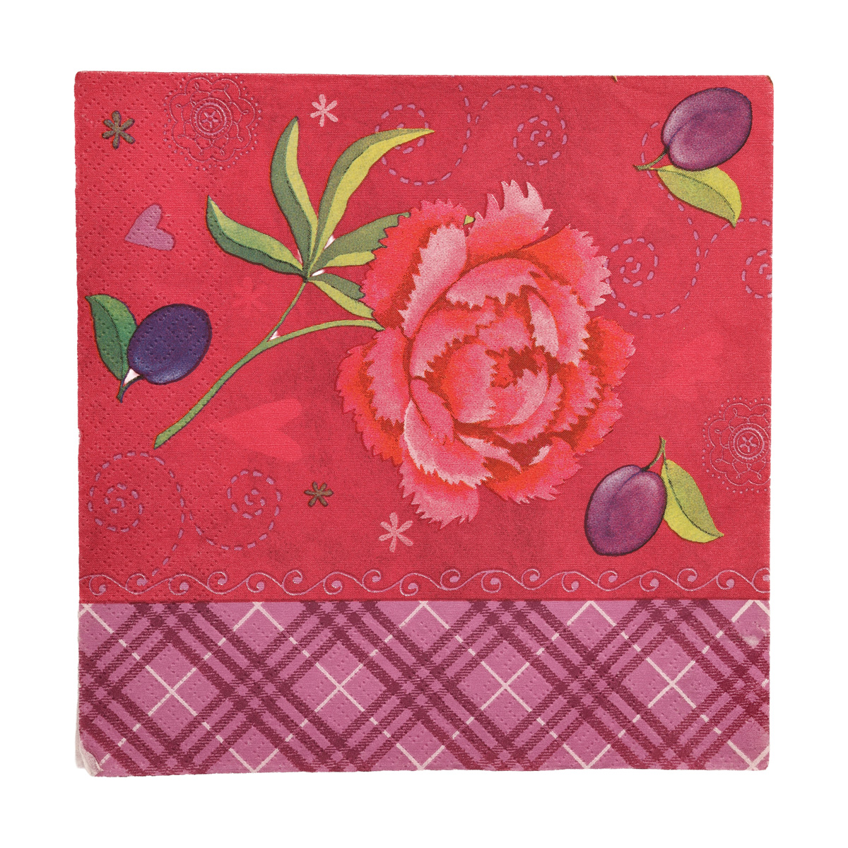 Декупажні серветки "Гвоздики", 33*33 см, 18,5 г/м2, 1шт, МАКІ