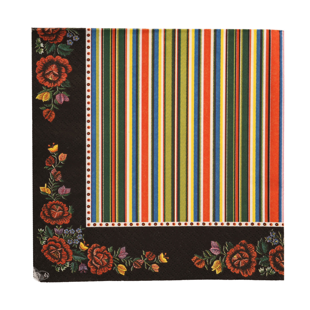 Декупажні серветки "Квіти кутові", 33*33 см, 18,5 г/м2, 1шт, МАКІ