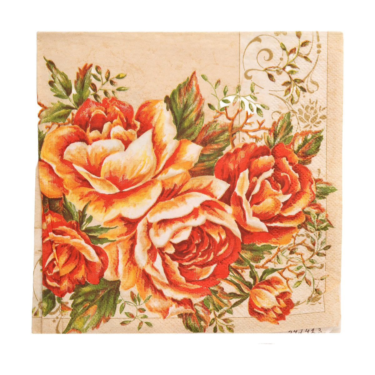 Декупажні серветки "Троянди №7", 33*33 см, 18,5 г/м2, 1шт, МАКІ