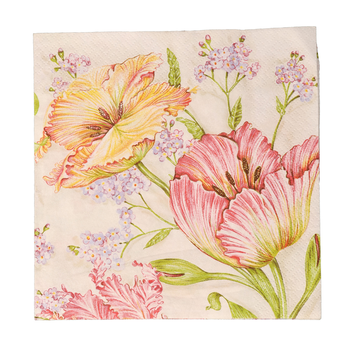 Декупажні серветки "Квіти №5", 33*33 см, МАКІ