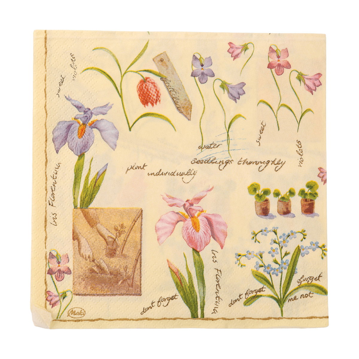 Декупажні серветки "Квіти в кошику", 33*33 см, МАКІ