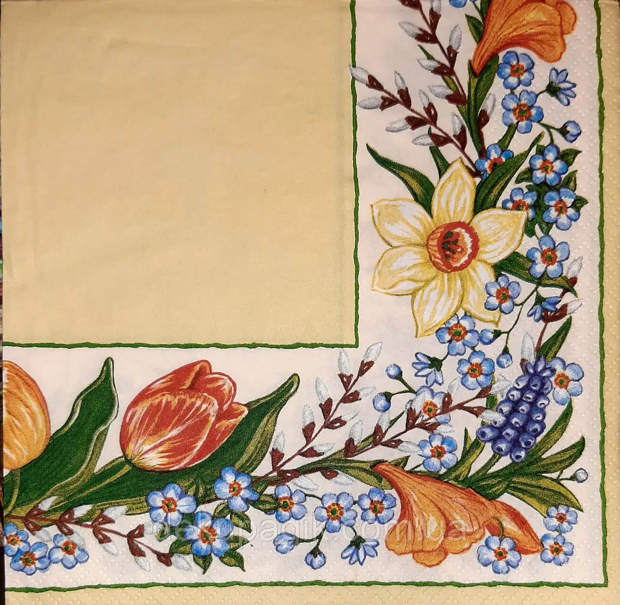 Декупажні серветки "Квіткова стрічка", 33*33 см, МАКІ