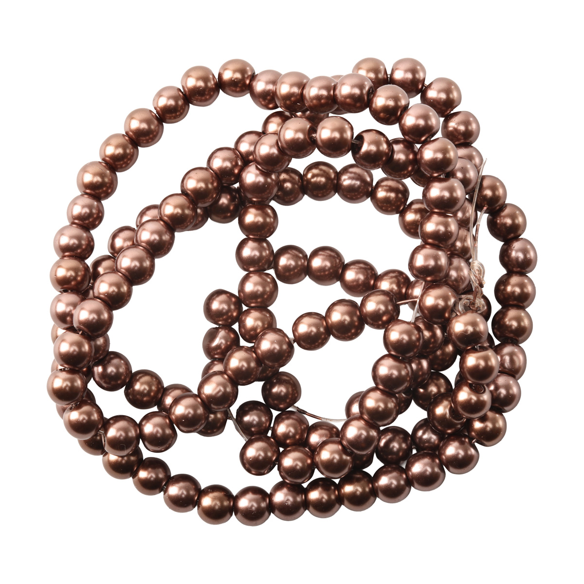 Бусины стеклянные жемчужные A050-A01-Ball-B1, 6 мм, D038-коричневый