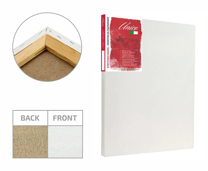 Подрамник, 200*200 см, модуль №2, среднее зерно, акрил, итальянский хлопок, Unico